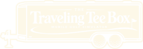 traveling tee box new logo inverted light beige